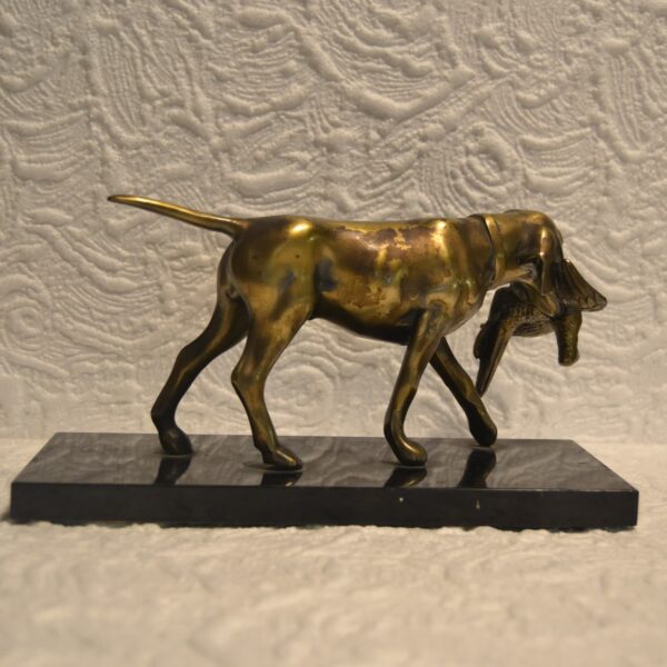 Bronzo cane Pointer con fagiano inizio novecento - immagine 5
