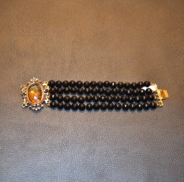 bracciale onice nero con quarzo citrino tillacino