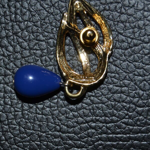 orecchini vintage trifari goccia blu tilacino store 2