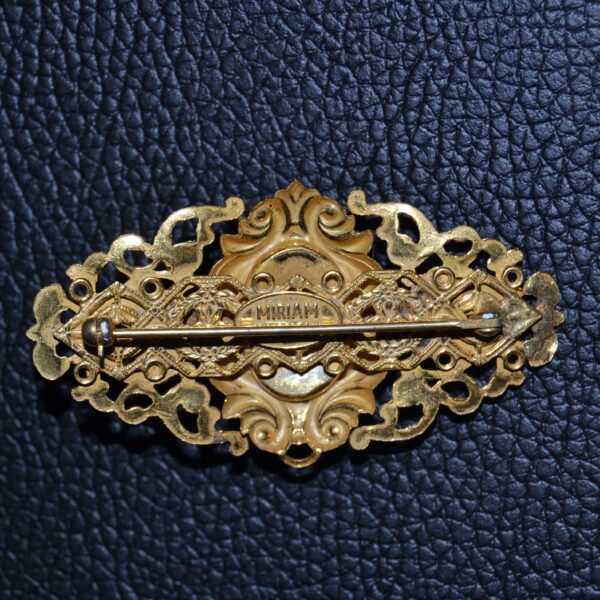 Spilla MIRIAM ASKELL tono oro e cabochon iridato - immagine 3