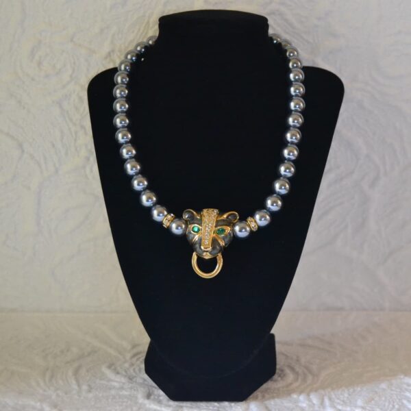 Collana perle  KENNETH JAY LANE con ghepardo - immagine 5