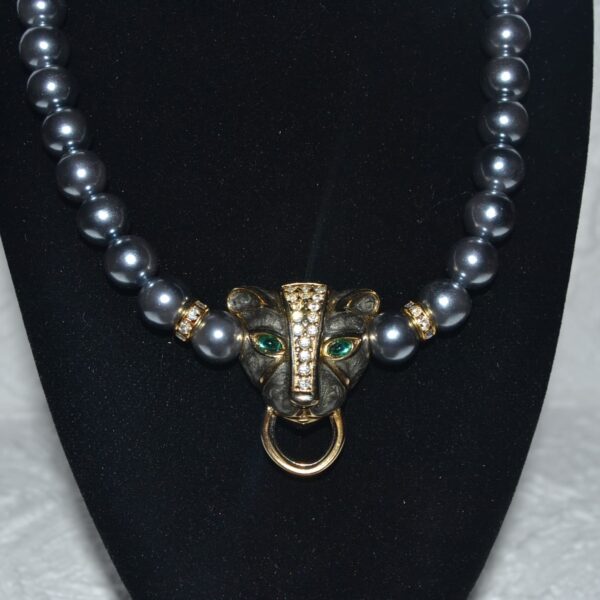 Collana perle  KENNETH JAY LANE con ghepardo - immagine 8