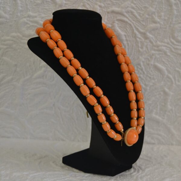 Collana TRIFARI arancio e oro 1955 - immagine 3