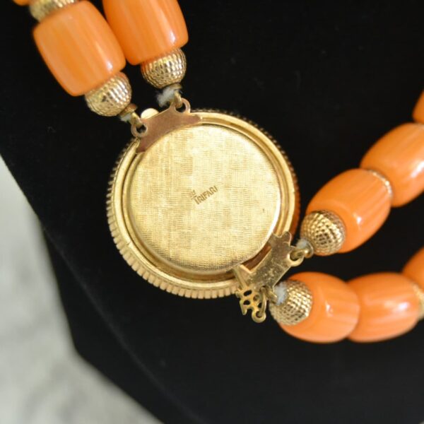 Collana TRIFARI arancio e oro 1955 - immagine 4