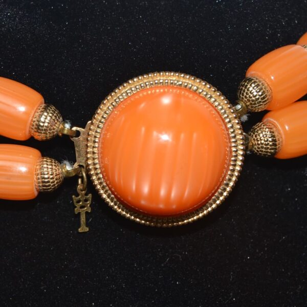 Collana TRIFARI arancio e oro 1955 - immagine 6
