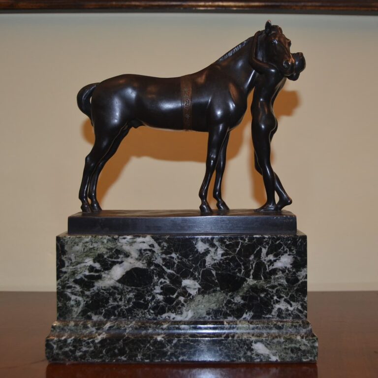 Scultura in bronzo Amazzone con cavallo di KESTNER – “Amazone mit Pferd”
