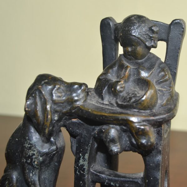 Statuina in gres dipinto CACCIAPUOTI - Bimba con cane - immagine 5