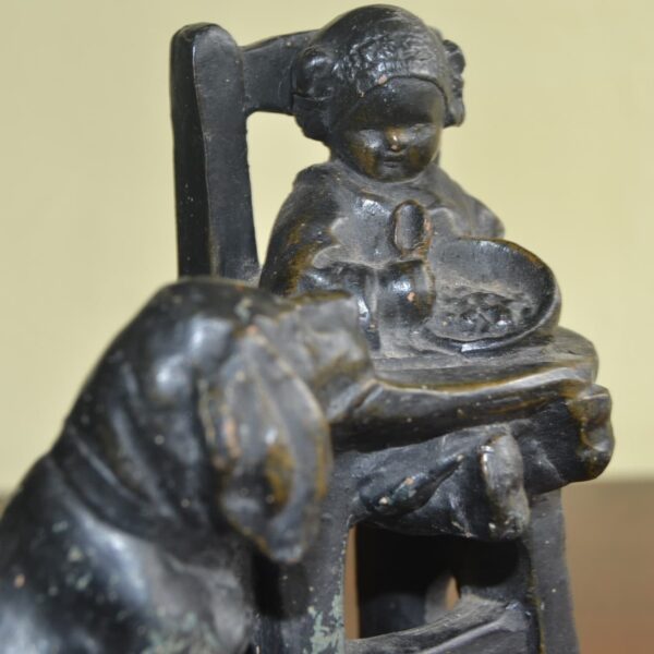 Statuina in gres dipinto CACCIAPUOTI - Bimba con cane - immagine 6