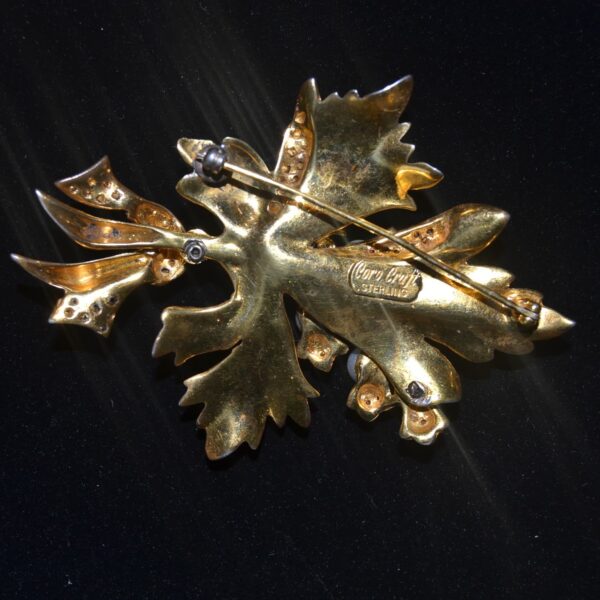 Spilla CORO CRAFT foglia con perle e strass - immagine 4