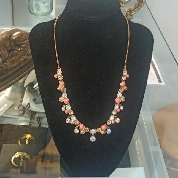 Collana vintage GIVENCHY con cristalli Boemia e corallo