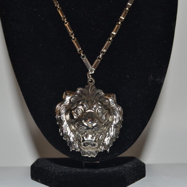 Collana ACCESSOCRAFT testa di leone tono argento