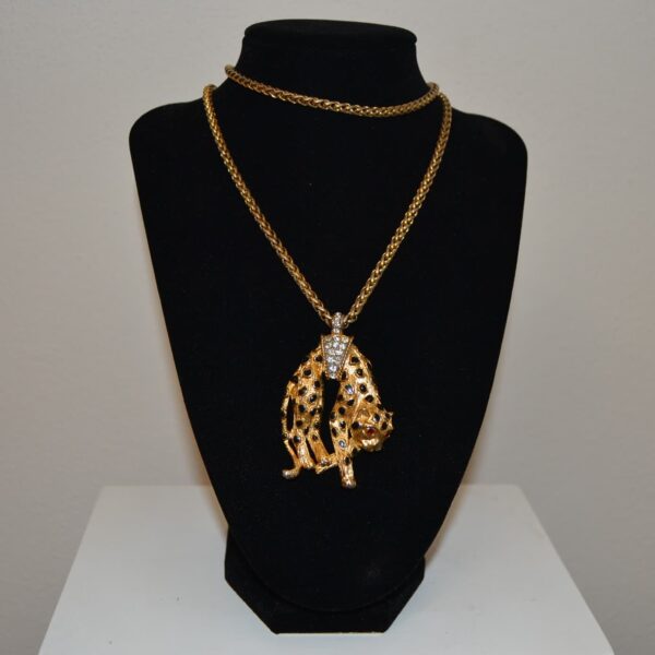 collana vintage kenneth jay lane leopardo stanco