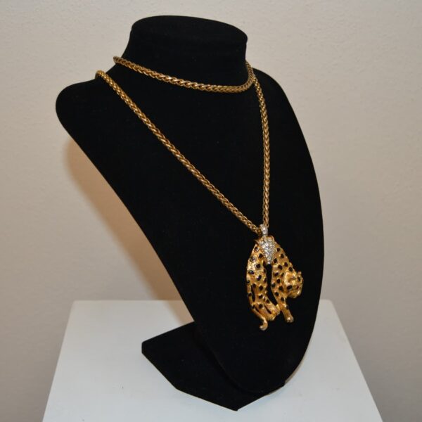 collana vintage kenneth jay lane leopardo stanco