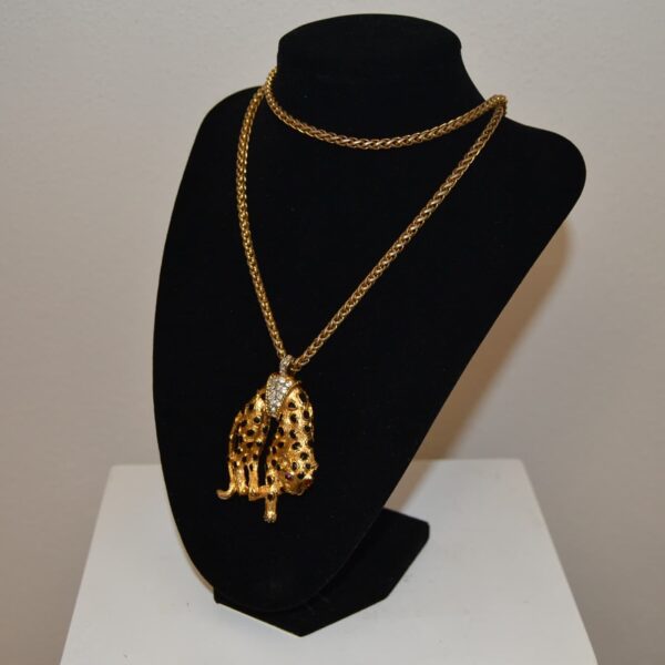 collana vintage kenneth jay lane leopardo stanco