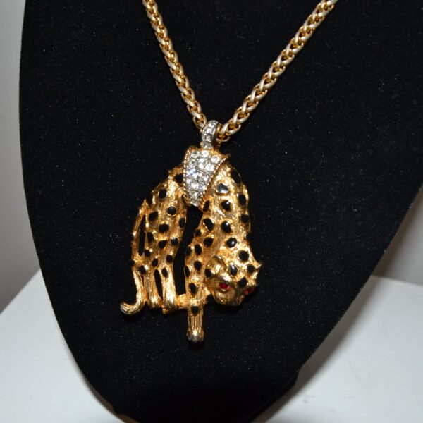 collana vintage kenneth jay lane leopardo stanco