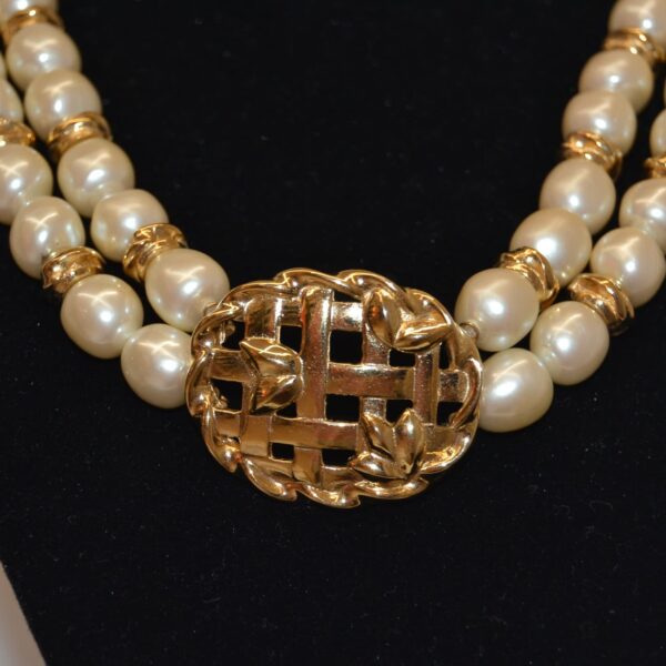 Collana vintage perle doppio filo GIVENCHY - immagine 2