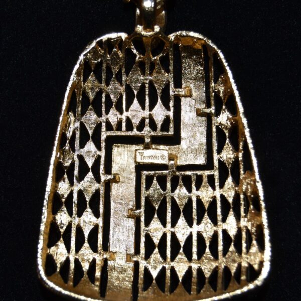 Collana vintage con pendente modernista brutalista TRIFARI - immagine 2