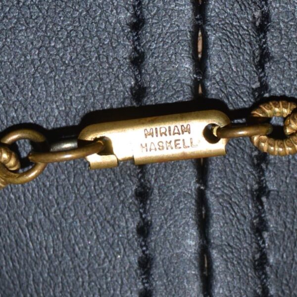 Catena vintage MIRIAM HASKELL con pendente occhio di tigre - immagine 3