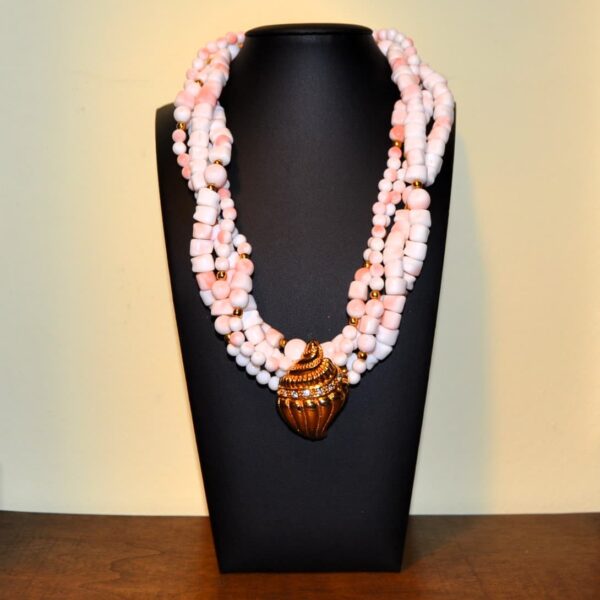 Collana vintage KENNETH JAY LANE KJL in lucite color corallo rosa - immagine 2