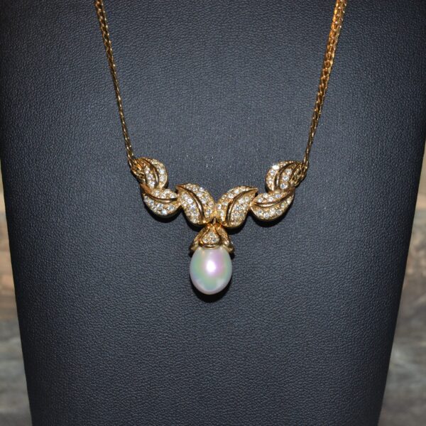 Collana vintage CHRISTIAN DIOR con pendente a perla - immagine 3