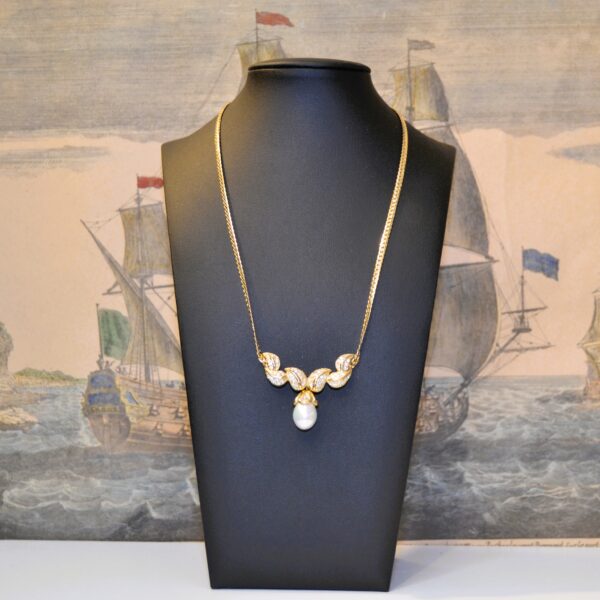 Collana vintage CHRISTIAN DIOR con pendente a perla - immagine 4