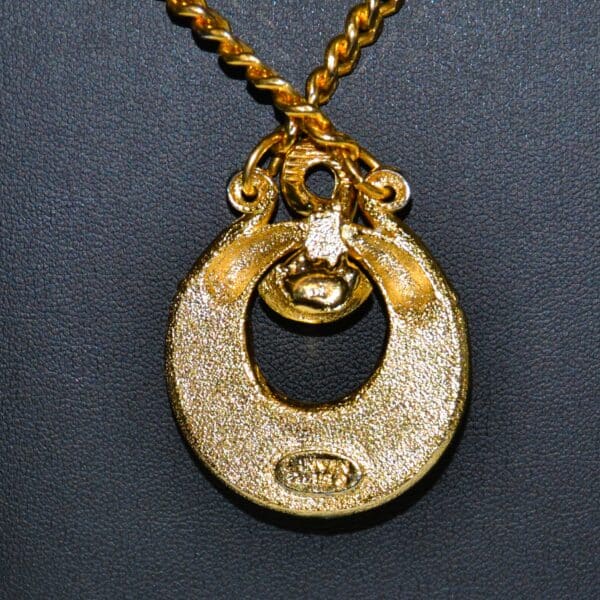 Collana vintage LANVIN con pendente verde - immagine 7