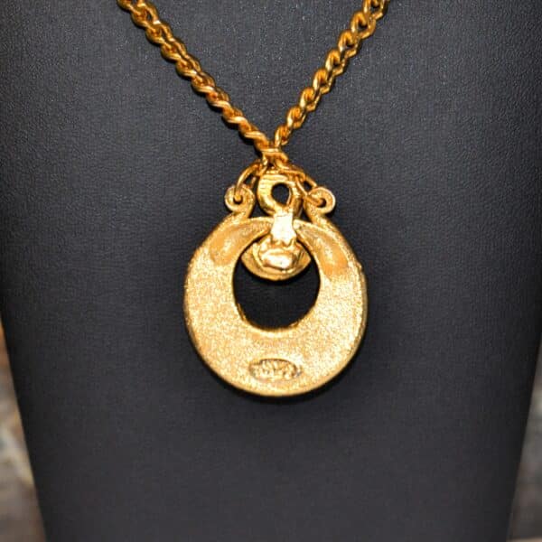 Collana vintage LANVIN con pendente verde - immagine 4