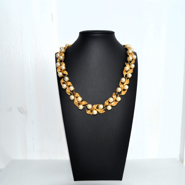 Collana vintage NAPIER con foglie e perle