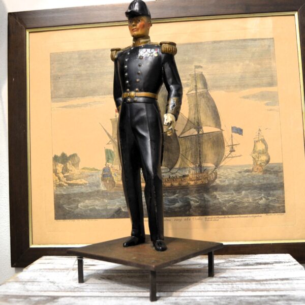 Figura in bronzo e lega di ufficiale vittoriano della Royal Navy 1880 - immagine 4