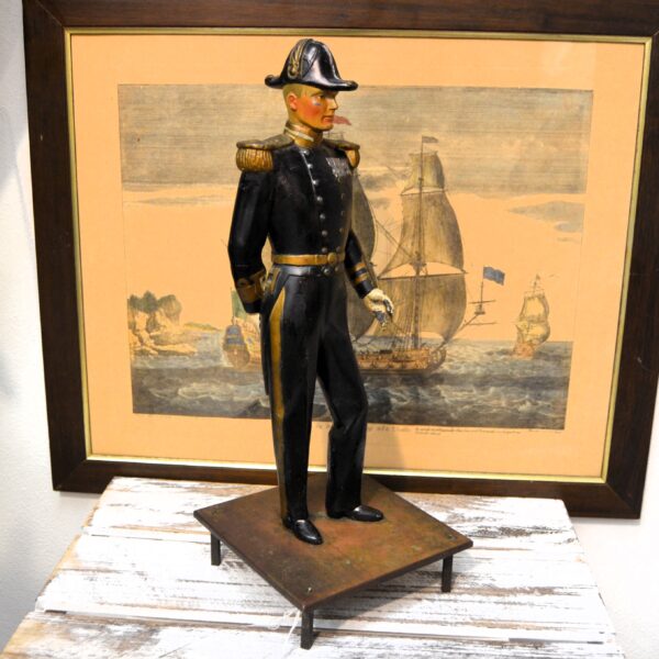 Figura in bronzo e lega di ufficiale vittoriano della Royal Navy 1880 - immagine 3