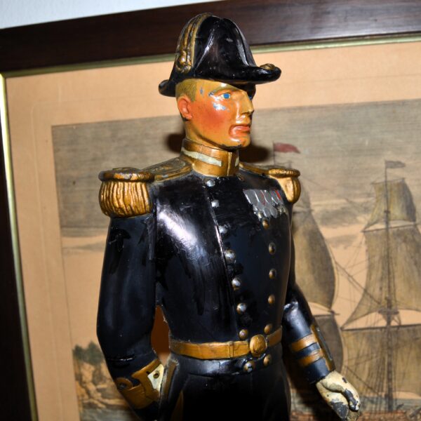 Figura in bronzo e lega di ufficiale vittoriano della Royal Navy 1880 - immagine 10